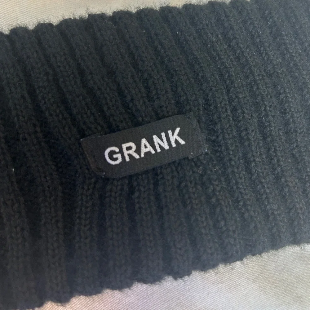 Grank Black Ribbed Knit Headband Ear Warmer Winter Gorpcore Goth Headband